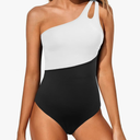 One Shoulder One Piece Swimsuit for Women Tummy Control Bathing Suits Modest Full Coverage Keyhole Swimwear Size XS