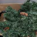 4FT Pre-lit Artificial Potted Christmas Tree with 50 LED LightsSmall Fake Spruce Tree,Xma Pine Cones Tree Decorated with 140 Branch Tips, Pine Cones&Red Berries, Plug in