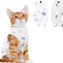 2 PCS Cat Recovery Suit Female Cat Onesie for Cats After Surgery Spay Abdominal Wounds, Kitten Surgery Recovery Suit Female Breathable E-Collar Alternative Kitten Onesie Anti Licking Medium