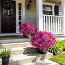 Artificial Bougainvillea Flowers for Outdoors Spring Plants Decor, 4 Bundles Faux Flowers for Outdoor Planters Silk UV Resistant Realistic for Outside for Porch Patio Window Planter Garden Home