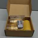 Homemory Realistic Flickering Flameless Candles, Battery Operated Candles with Remote Control and Timer, LED Fake Electric Candle for Home, Christmas Decoration, Gold, Set of 3 (D3"xH4"5"6")