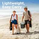 WOVN Premium Reclining Beach Chairs - Portable Lay Flat Folding Beach Chair for Adults - Includes Shoulder Backpack Strap, Pillow, 2 Pockets, and Cup Holder - Lido