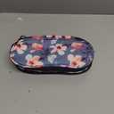 FINTIE Double Sunglasses Case, Soft Portable Eyeglasses Pouch with Carabiner Clip, Dual Zipper Compartments for Men Women (Blooming Hibiscus)