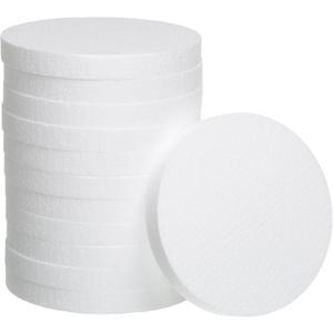 Crafare 8 Inch Foam Circles for Crafts 12pcs Round Foam Discs 1 Inch Thick for Cake DIY Projects Wedding Holiday Christmas Crafts Making and School Modeling