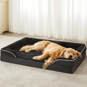 WNPETHOME Orthopedic Washable Dog Bed Large for Senior Dog Cozy Sleep | Waterproof Big Soft Dog Couch Sofa Bed for Dogs Relax with Removable Cover Supportive Comfort Pet Bed Black 36x27 Inch