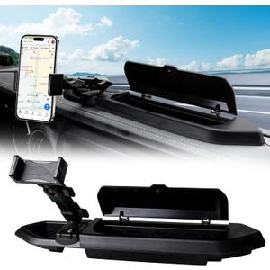 BESTAOO Car Phone Mount Compatible with 2018 2019 2020 2021 2022 2023 Jeep Wrangler JL JLU & Gladiator JT, Multi-Mount Car Phone Holder Dash Tray System Kit with Cover Don't for Oil-Electric 4XE