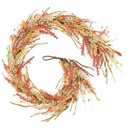 6.5 Ft Fall Straw Garlands for Mantle Thanksgiving Artificial Wreath Garland with Eucalyptus Floral Wreath Autumn Harvest Flower Garland Home Decor for Home Wedding Fireplace Autumn Indoor Decor