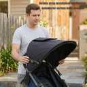 Universal Stroller Canopy Stroller Replacement Parts Shade Umbrella Stroller Canopy with Attachment Retractable Pram Sun Shade with Mesh Window Storage Pocket Adjustable