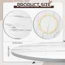Briwooody 24" Lazy Susan Turntable, Marble White Rotating Wood Tray