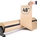 48" Paper Roll Dispenser With a Cutter, Next Gen, Non-Slip Suction Cup Feet - Heavy-Duty Dispenser for Kraft, Freezer, Newsprint, Butcher Paper Rolls - Up to 10" in Diameter, Safe Rod Holder