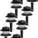 GreenLighting Paradise Low Voltage Landscape Pathway Lights - 2 Tier Outdoor Garden Lights - Easy, Simple Installation - Walkway, Lawn, Landscape Lighting (Black, 8 Pack)