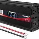 1500W Power Inverter 12V to 110V/120V Car Charger Converter with LCD Display, 3.1A Dual USB Ports 2 AC Outlets Car Adapter for RV, Truck, Solar, Off-Grid, Vehicle, Black