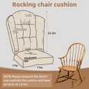 Wingback Rocking Chair Cushion - Small 17"x17" Seat & 26.7"x22.2" Back, for Indoor Rockers, Glider & Adirondack Chair Cushions, High-Density Sponge, Comfort Chenille with Ties (Ivory, 2-Piece)