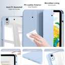 Case for iPad Air 11 Inch M4/M3/M2 2026/2025/2024, iPad Air 5th/4th Generation 10.9 Inch 2022/2020 with Pencil Holder, Auto Sleep/Wake, Shockproof Cover with Clear Back Shell (Light Blue)