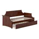 AFI Cambridge Twin Wood Daybed with Twin Size Trundle in Walnut