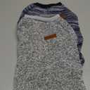 2 Pcs Dog Sweaters for Small Dogs Girl Boy Winter Fleece Clothes Warm Soft Dog Sweatshirt Outfit for Dogs Cats Pet Apparel (L (Back: 15.7",Chest: 19.6",14-18Ibs), Grey+Navy Blue)