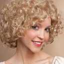 Short Blonde Curly Wig for Women with Bangs, Wigs Human Hair Full Bouncy Curly Hairstyle, Glueless Breathable Capless Lightweight Tangle Free Natural Look for Daily Use (blonde,12Inch)