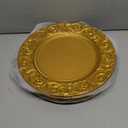 Gold Charger Plates Bulk 10Pcs - 13" Gold Chargers for Dinner Plates, Round Floral Embossed Decorative Charger Plate for Wedding & Event Kitchen Party Decoration