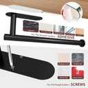 DEKAVA Paper Towel Holder Under Cabinet Wall Mount for Kitchen Towel, Self-Adhesive Bar, Rack, SUS304 Stainless Steel 13 inch (BlackA, 1)