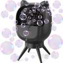 Rechargeable Bubble Machine, 180 Automatic-Rotating, 38000+ Big Bubbles/min, 500ml Large Capacity, Bubble Maker Machine for Kids, Toddlers, Outdoor, Parties, Birthday, Wedding, Black