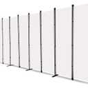MAYOLIAH 8-Panel White Room Divider 6ft Tall Folding Privacy Screen Portable Office Partition Indoor Wall Separator 160" W X 72" H
