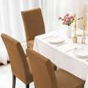 Aertiavty Chair Covers for Dining Room Set of 8 Kitchen Seat Covers, Dining Room Chair Covers Chair Slipcover for Parsons Chair, Camel