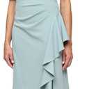 Alex Evenings Women's Long Embellished Neck Mother of the Bride Dress with Elbow Puff Sleeve (Ice Sage, Size 14)