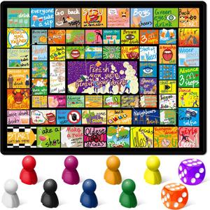 Drinking Games for Adults, Rubber Mat Drinking Board Game, Party Games, Game Night Game for Groups Adult for Birthday Family Play, 2-8 Players, Age 21+