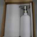 Prus Waso White Soap Dispenser for Kitchen Sink, Dish and Hand Soap Dispenser with Silver Stainless Steel Pump, Perfect for Kitchen Decor and Accessories. (Silver & White)