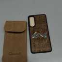 Carveit Magnetic Wooden Case for Samsung Galaxy S25 Edge Case, Wood Artisan Engraved & Handmade Shell Inlaid, Compatible with MagSafe Wireless Chargers (Aztec Style Alpine Lakes) Walnut