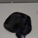 Ucubb Short Curly Wigs with Bangs for Women 14 Inches Wavy Bob Wig Synthetic Heat Resistant Fiber Wigs (Black Mixed Blue)