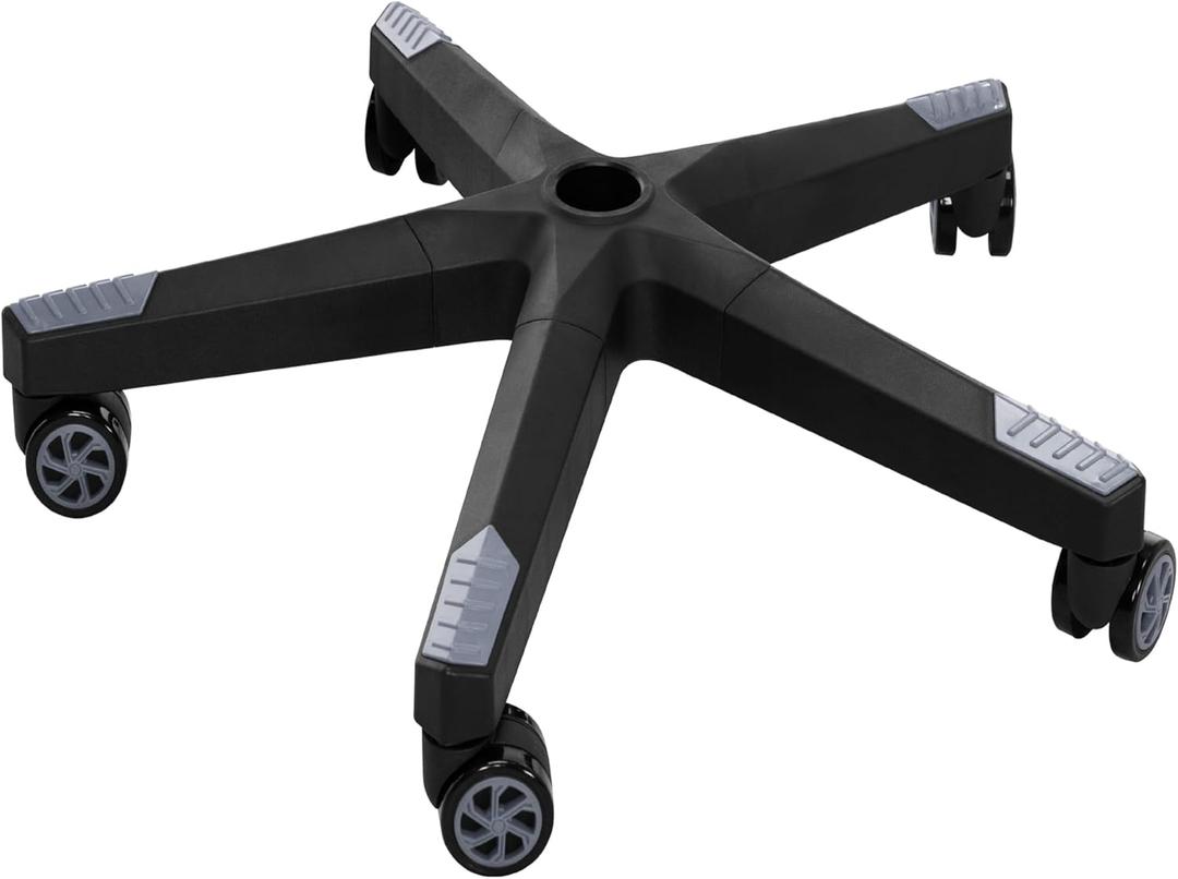 Frassie 28 Inch Heavy Duty Nylon Gaming Office Chair Base Replacement Part with 5 Casters (Grey)