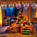 Joomer Battery Operated Christmas Ball Lights 2Pack, 13IN & 11IN Foldable Metal Sphere Lights, Waterproof 8 Lighting Modes with Timer Function, Hanging Light for Christmas Decorations (Multicolor)
