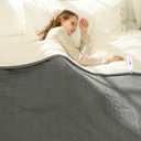 VELLUBAM Electric Heated Blanket Twin 62" x 84" - Soft Cozy Flannel Sherpa Electric Blanket with 5 Heating Levels & 10 Hours Auto Off, Heating Blanket as a Gift for Grandma, ETL Certified (Grey)