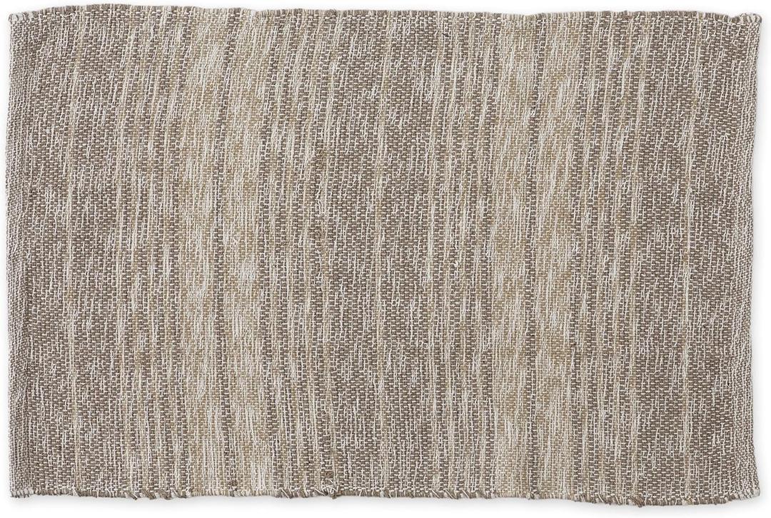 DII Woven Rag Rug Collection Recycled Yarn Variegated Rustic Stripe, 2x3', Stone (Brown)