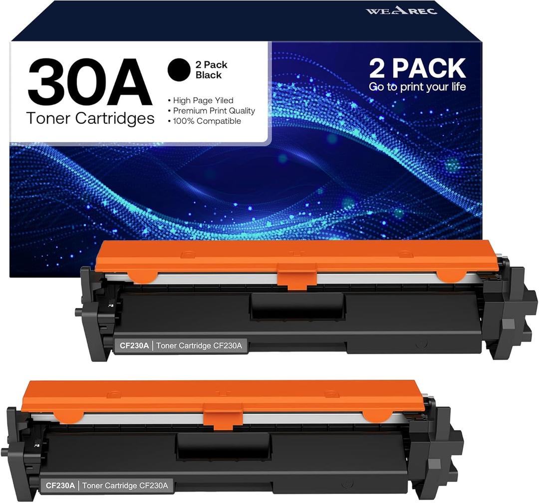 30A Toner Cartridge CF230A 2 Black Replacement for HP 30A CF230A 30X CF230X 30A CF230A Toner Cartridge Black Compatible for Pro MFP M227fdw M203dw M227fdn M203dn M227sdn M203d M227 M203 Series Printer