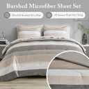 Madison Park Essentials Full Comforter Set, Bed in A Bag Comforter & Sheet Set, Modern Casual Stripes Print, All Seasons, Soft Microfiber Bedding Makeover, Matching Shams, Full Taupe/Grey 7 Piece