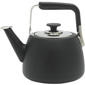 Sur La Table Kitchen Essentials Large 2 QT Heavy Gauge Stainless Steel Tea Kettle - Matte Black