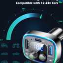 LIHAN USB C Bluetooth 5.4 Car Adapter, Wireless Upgrade Audio System for Non-Bluetooth Vehicles, FM Radio Transmitter, 48W Fast Charging, Stable Hands-Free Calling, MP3 Music Player, Support USB/TF