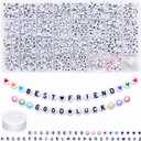Amaney 1600pcs Acrylic Alpabet Letter Beads,31 Styles,Heart,Number,Star and Smiley Beads,4x7mm for Jewelry Making Bracelets Necklaces Key Chains (7x4mm)
