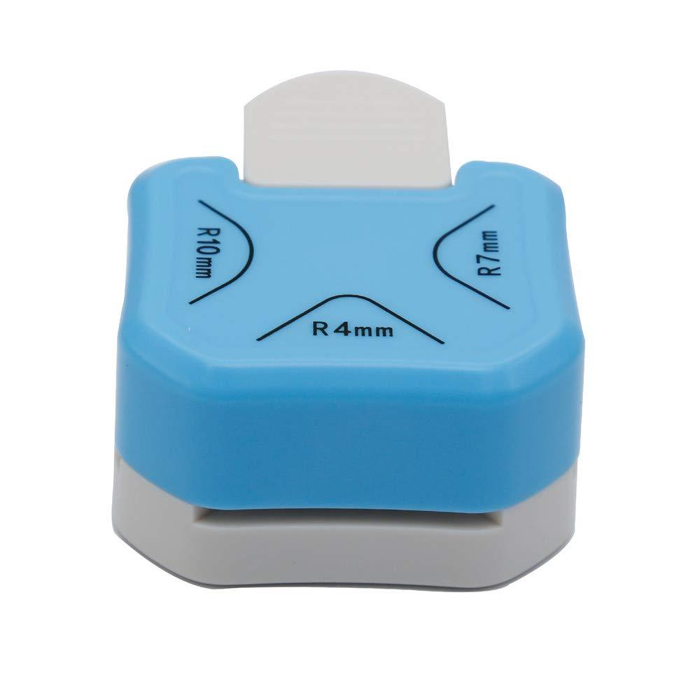 QIQQIKIN Paper Corner Rounder 3 in 1 R4mm+R7mm+R10mm Punches for Crafts Cutter Envelope Punch Board Hole Puncher Laminate, DIY Projects, Photo Cutter,Card Making Scrapbooking and Journaling (Blue)