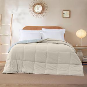 Modern Threads Down Alternative Reversible Comforter Beige/Light Blue Twin