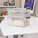 WYT Clear Storage Latch Bins, 6-Pack Storage Organizer Box with Handle and Lids, 5-Litre