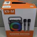 Karaoke Machine, Portable Bluetooth Speaker with 2 Wireless Microphones for Adults & Kids with Lights, Karaoke Microphone with PA System Supports USB/TF/REC/FM/AUX for Home Party Home System Packages