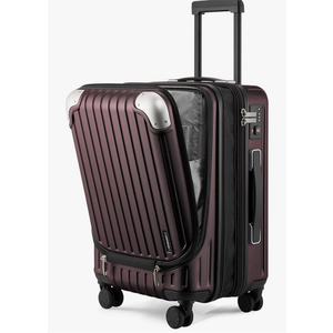 LEVEL8 Grace Carry on Luggage Airline Approved, 20 Inch Expandable Hardside Suitcases with wheels, Abs+Pc Harshell Spinner Luggages with Tsa Lock, Red