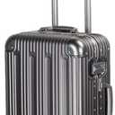 TRAVELKING All Aluminum Carry On Luggage with TSA Locks Fashion Cool Metal Hard Shell Spinner Suitcase (Grey, 20 Inch)