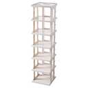 RILBOX Foldable Multi Layer Narrow Vertical Shoe Rack Organizer Cabinet Single Pairs Sturdy Shoe Shelf No Assembly for Home and Entryway 7 Tier - 10.4" W