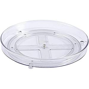 Lazy Susan Rotating Kitchen Turntable Food Storage Spinning Organizer Container for Countertop, Cabinet, Pantry, Fridge, Cupboard, Vanity, Office, Baking Supplies, Spices, Condiments - 10.5" Clear