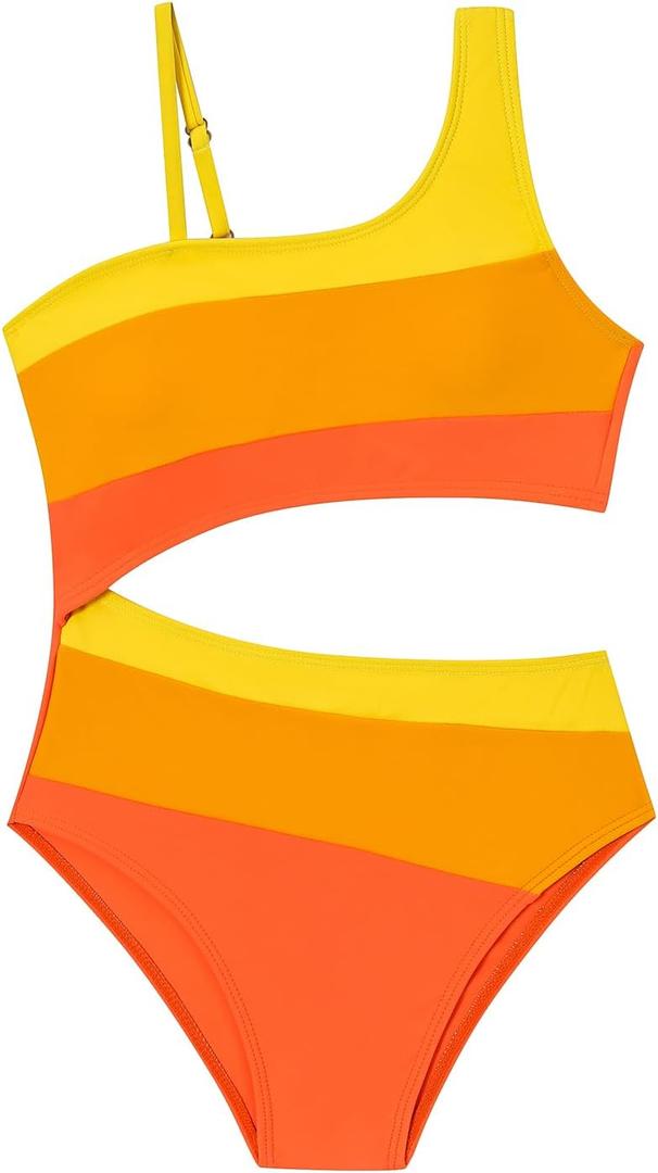 Girl Two Piece Swimsuits Adjustable Straps Bikini Sets with Chest Pad Size 9-16Y