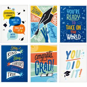 Hallmark Graduation Cards Bulk Assortment, Here's to the Future (36 Cards and Envelopes, 6 Designs)